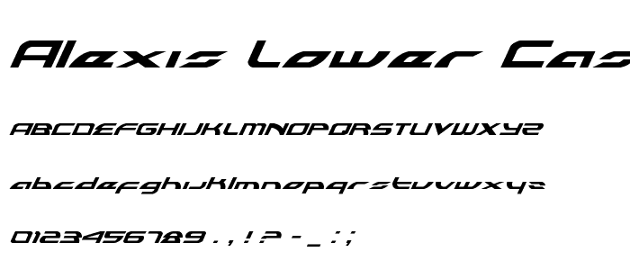 Alexis Lower Case Italic font